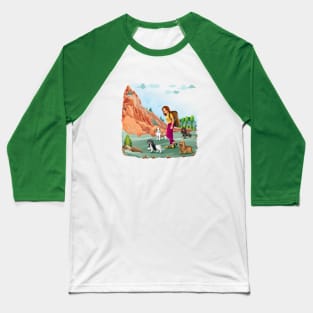 All Four Cute Cavalier King Charles Spaniels Hiking Baseball T-Shirt